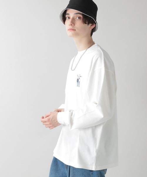 RAGEBLUE（レイジブルー）の「テンジク刺繍ロンT/270781（Tシャツ/カットソー・メンズ・ホワイト/ブラック/ベージュ/ライトグリーン・MEDIUM/LARGE）」の9枚目の写真