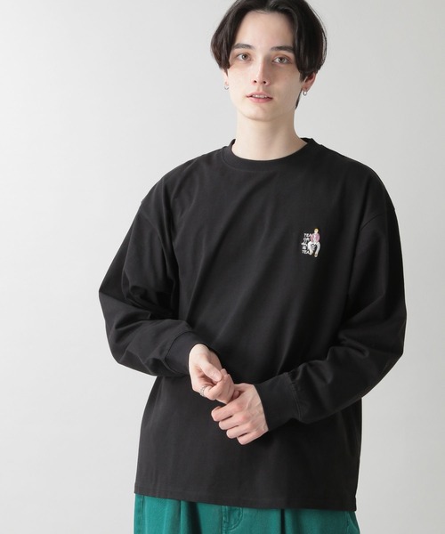 RAGEBLUE（レイジブルー）の「テンジク刺繍ロンT/270781（Tシャツ/カットソー・メンズ・ホワイト/ブラック/ベージュ/ライトグリーン・MEDIUM/LARGE）」の12枚目の写真