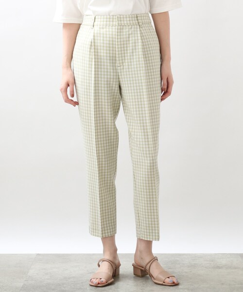 grove（グローブ）の「◆MYBESTPANTSギンガムチェックイージーケアーテーパードパンツ（その他パンツ・レディース・ブラック系1/ライトグリーン系1/ブラウン系その他3・01/03/04/02/05）」の4枚目の写真
