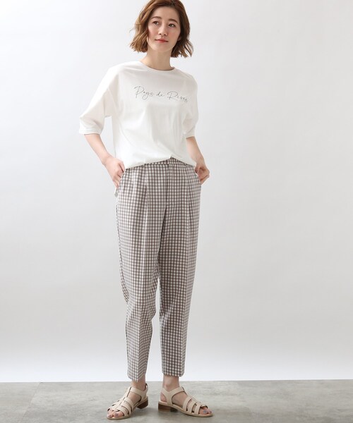grove（グローブ）の「◆MYBESTPANTSギンガムチェックイージーケアーテーパードパンツ（その他パンツ・レディース・ブラック系1/ライトグリーン系1/ブラウン系その他3・01/03/04/02/05）」の15枚目の写真
