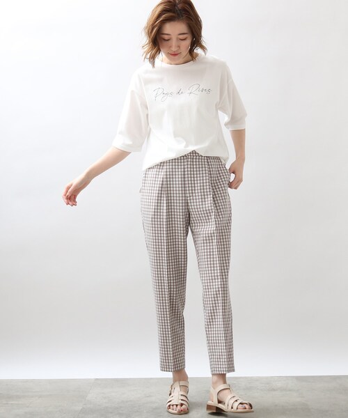 grove（グローブ）の「◆MYBESTPANTSギンガムチェックイージーケアーテーパードパンツ（その他パンツ・レディース・ブラック系1/ライトグリーン系1/ブラウン系その他3・01/03/04/02/05）」の16枚目の写真