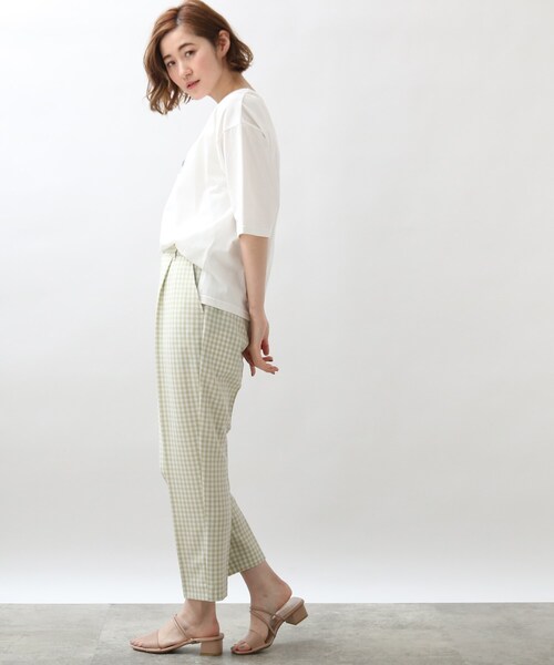 grove（グローブ）の「◆MYBESTPANTSギンガムチェックイージーケアーテーパードパンツ（その他パンツ・レディース・ブラック系1/ライトグリーン系1/ブラウン系その他3・01/03/04/02/05）」の18枚目の写真