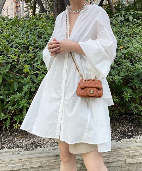 DouDou(ドゥドゥ)の「2WAYティアードチュニックブラウス(シャツ/ブラウス・レディース・バイオレット/ブルー/ブラック/オフホワイト・FREE)」の17枚目の写真