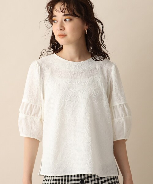 OPAQUE.CLIP（オペークドットクリップ）の「◆サッカーボリューム袖ブラウス（シャツ/ブラウス・レディース・ブラック/ホワイト系・38）」の3枚目の写真