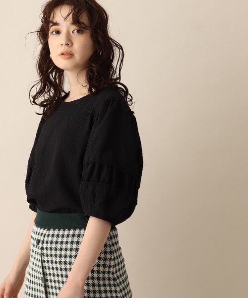 OPAQUE.CLIP（オペークドットクリップ）の「◆サッカーボリューム袖ブラウス（シャツ/ブラウス・レディース・ブラック/ホワイト系・38）」の11枚目の写真