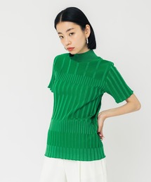 UNITED TOKYO | ブロックリブハーフスリーブサマープルオーバー【手洗い可能】(ニット/セーター)