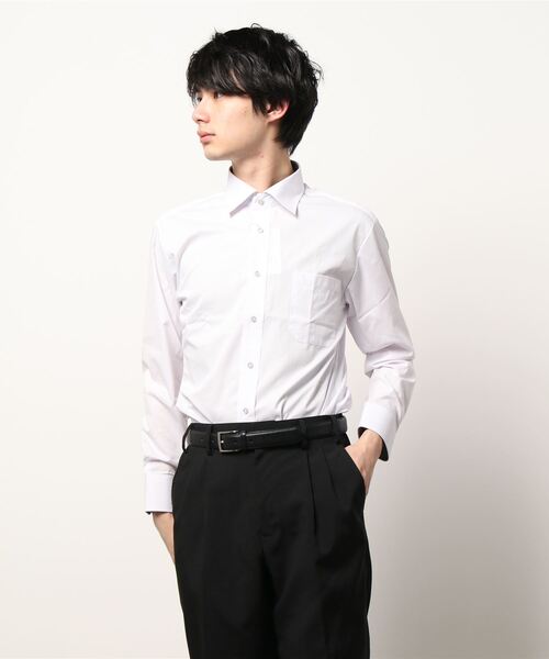 Alexander Julian（アレキサンダージュリアン）の「アレキサンダージュリアン クールファクター/COOLFACTOR ワイドカラー ビジネスドレス長袖シャツ（シャツ/ブラウス・メンズ・ライラック・首回り39cm-裄丈84cm/首回り41cm-裄丈82cm/首回り37cm-裄丈80cm/首回り43cm-裄丈82cm/首回り39cm-裄丈80cm/首回り45cm-裄丈86cm/首回り41cm-裄丈86cm/首回り43cm-裄丈86cm）」の4枚目の写真