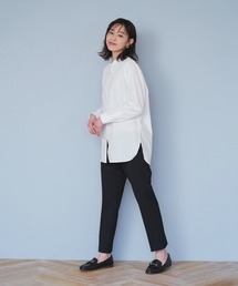 Pitta Re:) | 形態安定ノーアイロン ラウンドテール スタンドカラー 長袖カジュアルシャツ(シャツ/ブラウス)