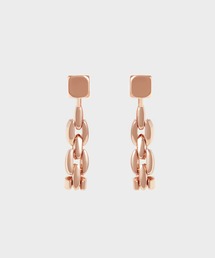 キューブ チェーンリンクドロップピアス / Cube Chain-Link Drop Earrings