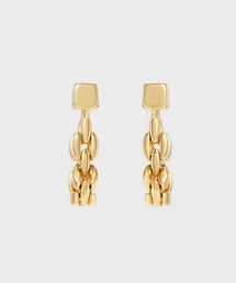 キューブ チェーンリンクドロップピアス / Cube Chain-Link Drop Earrings