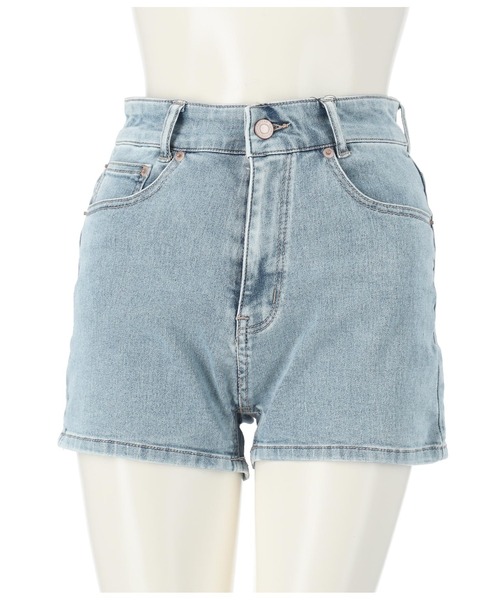 ANAP（アナップ）の「ハイウエストデニムショートパンツ（デニムパンツ・レディース・ブルー/ライトブルー/ブラック・L/M/S）」の9枚目の写真