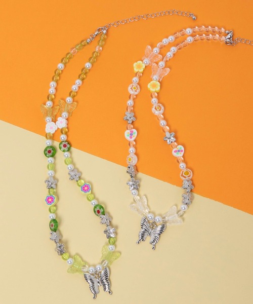 WEGO（ウィゴー）の「WEGO/ボリュームバタフライネックレス（ネックレス・レディース・ライム/その他1・FREE）」の7枚目の写真