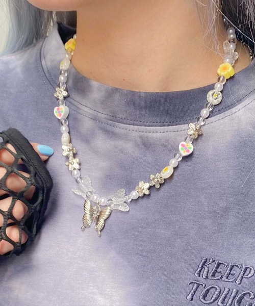 WEGO（ウィゴー）の「WEGO/ボリュームバタフライネックレス（ネックレス・レディース・ライム/その他1・FREE）」の4枚目の写真