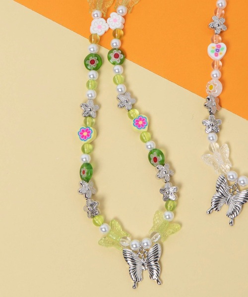 WEGO（ウィゴー）の「WEGO/ボリュームバタフライネックレス（ネックレス・レディース・ライム/その他1・FREE）」の8枚目の写真