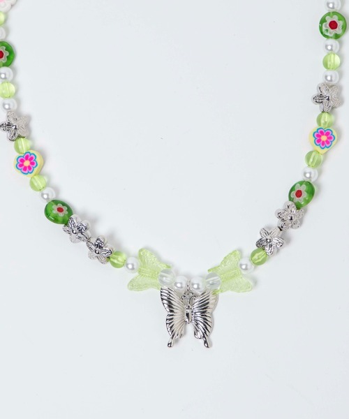 WEGO（ウィゴー）の「WEGO/ボリュームバタフライネックレス（ネックレス・レディース・ライム/その他1・FREE）」の6枚目の写真