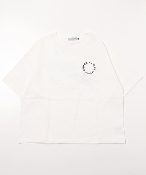 AVIREX（アヴィレックス）の「【直営店限定】PENNANT PRINT T-SHIRT/ ペナントプリントTシャツ（Tシャツ/カットソー・レディース・ネイビー/アイボリー・FREE）」の6枚目の写真