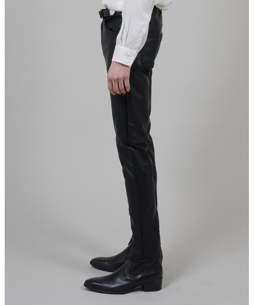 GalaabenD（ガラアーベント）の「フェイクレザー ストレッチ 裾ジップ スリット スキニーパンツ（その他パンツ・メンズ・ブラック・S/M/L）」の9枚目の写真