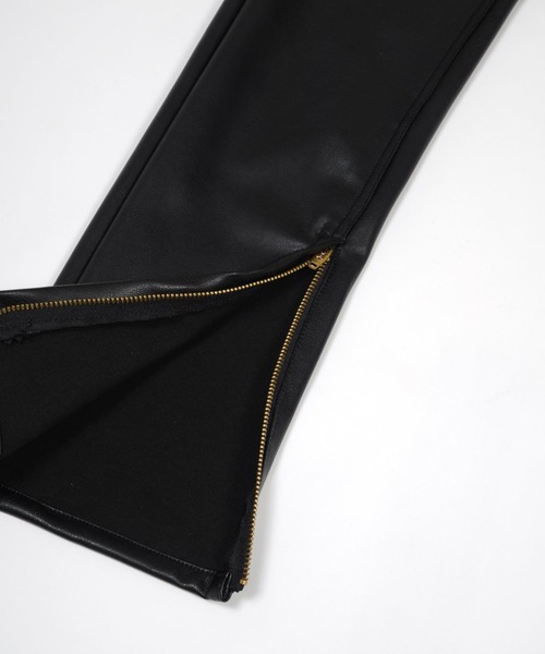 GalaabenD（ガラアーベント）の「フェイクレザー ストレッチ 裾ジップ スリット スキニーパンツ（その他パンツ・メンズ・ブラック・S/M/L）」の4枚目の写真