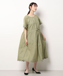 Samansa Mos2 | 袖裾スカラップワンピース(ワンピース)
