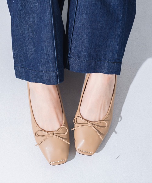 EVOL（イーボル）の「【EVOL】ステッチスクエアソフトバレエ IT9886（バレエシューズ・レディース・ブラック/ベージュ/ブラウン/ブラウン系その他/レオパード/シルバー/ライトベージュ・22.5cm/23.5cm/24.5cm/23.0cm/24.0cm/25.0cm/22.0cm）」の5枚目の写真