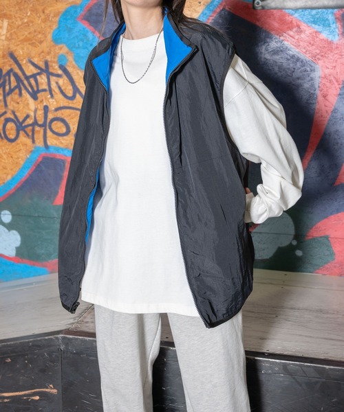 WEGO（ウィゴー）の「WEGO/【2WAY】リバーシブルナイロンベスト（ベスト・レディース・ブルー/ダークグリーン/ホワイト/マスタード/その他2/その他1・FREE）」の9枚目の写真