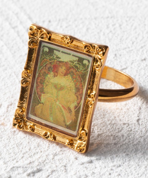 日本製】世界の名画シリーズ 額縁モチーフ スクエア リング（リング