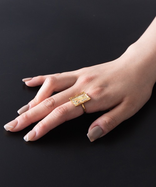 日本製】世界の名画シリーズ 額縁モチーフ スクエア リング（リング