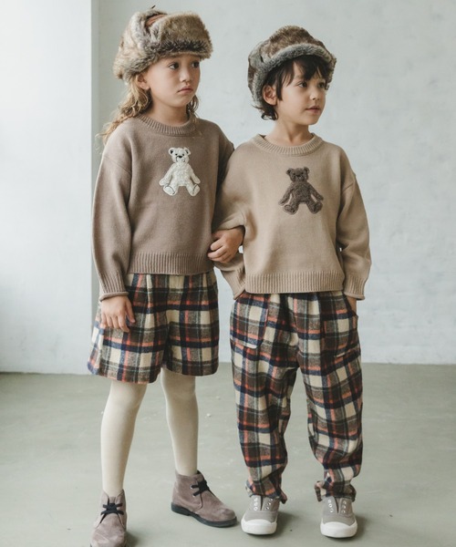 pairmanon(ペアマノン)の「【かぞくおそろい】くまアップリケニットプルオーバー(ニット/セーター・キッズ・ベージュ/アイボリー/モカ・90/100/110/120/130/140/150)」の11枚目の写真
