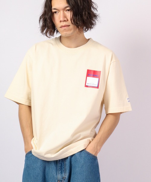 MONT KEMMEL（モンケメル）の「MONT KEMMEL タグプリントTシャツ（Tシャツ/カットソー・メンズ・ホワイト/アイボリー/チャコール/ブルー・38/36/40）」の2枚目の写真