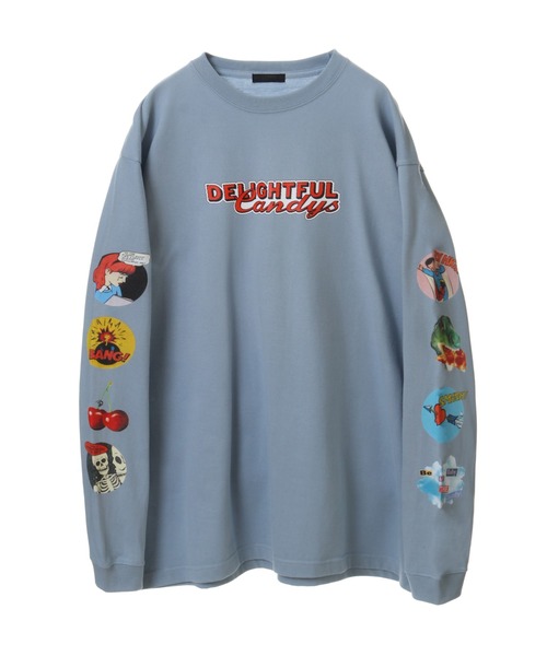 Candy Stripper(キャンディストリッパー)の「DELIGHTFUL CANDYS L/S Tシャツ(Tシャツ/カットソー・レディース・ライトブルー/オフホワイト/ブラック・2)」の4枚目の写真