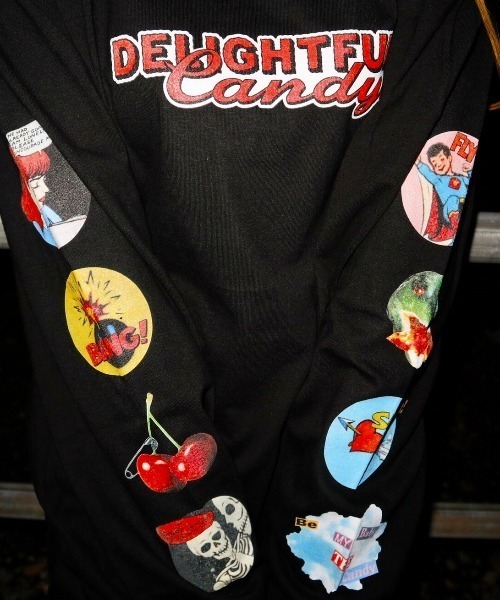 Candy Stripper(キャンディストリッパー)の「DELIGHTFUL CANDYS L/S Tシャツ(Tシャツ/カットソー・レディース・ライトブルー/オフホワイト/ブラック・2)」の14枚目の写真