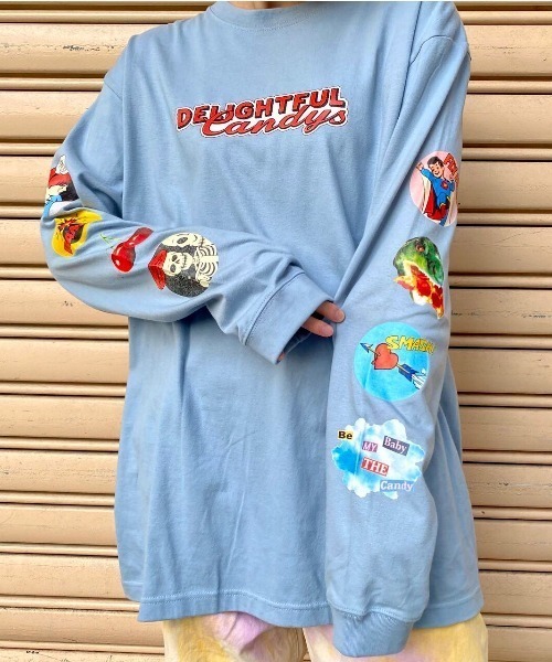 Candy Stripper(キャンディストリッパー)の「DELIGHTFUL CANDYS L/S Tシャツ(Tシャツ/カットソー・レディース・ライトブルー/オフホワイト/ブラック・2)」の22枚目の写真