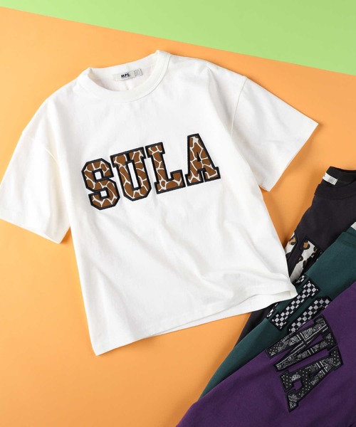 MPS（エムピーエス）の「【MPS】カレッジ柄ロゴＴシャツ（Tシャツ/カットソー・キッズ・グリーン/オフホワイト/ブラック/パープル・105/120/150/130/140/160）」の2枚目の写真