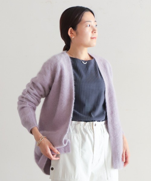 NOMBRE IMPAIR ノンブルアンペール フェレット Ｖネックカーディガン NOMBRE IMPAIR（ノンブルアンペール）の「FOX Vネックカーデ