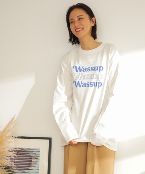 mici（ミチ）の「(mici)プリントロンTee（Tシャツ/カットソー・レディース・ピンク/ホワイト系その他・ONE SIZE）」の2枚目の写真