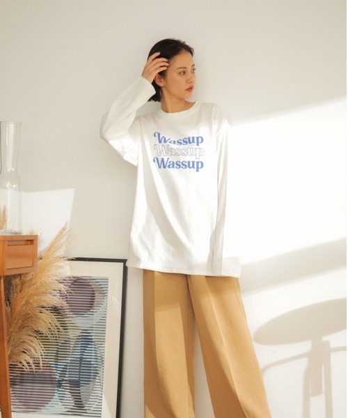 mici（ミチ）の「(mici)プリントロンTee（Tシャツ/カットソー・レディース・ピンク/ホワイト系その他・ONE SIZE）」の3枚目の写真