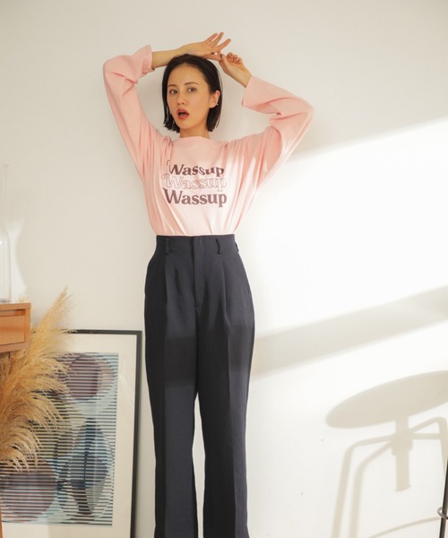 mici（ミチ）の「(mici)プリントロンTee（Tシャツ/カットソー・レディース・ピンク/ホワイト系その他・ONE SIZE）」の5枚目の写真