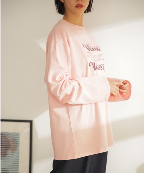 mici（ミチ）の「(mici)プリントロンTee（Tシャツ/カットソー・レディース・ピンク/ホワイト系その他・ONE SIZE）」の8枚目の写真