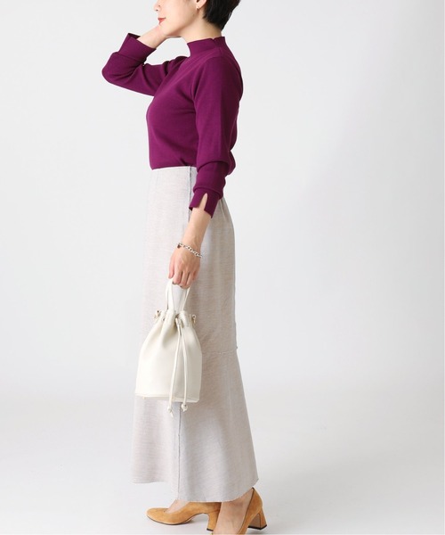 B.C STOCK(ベーセーストック)の「ソウバリ長袖 ハイゲージニット(ニット/セーター・レディース・ブラック/パープル/ネイビー/グリーン/アイボリー・FREE)」の13枚目の写真