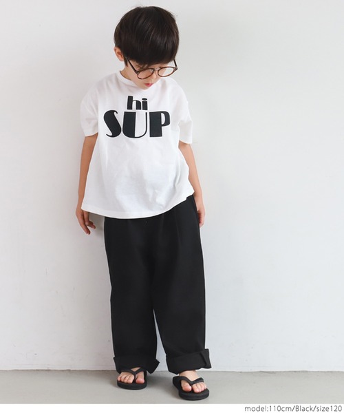 coca(coca)(コカ)の「キッズ ワイドシルエットタックパンツ(その他パンツ・キッズ・ブラック/ベージュ・100/110/120/130)」の13枚目の写真