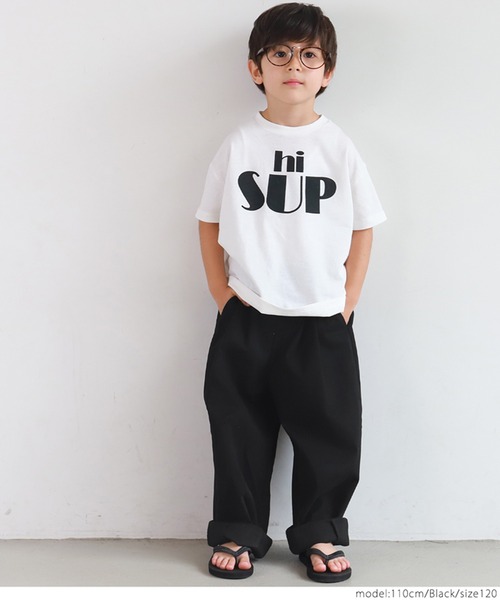 coca(coca)(コカ)の「キッズ ワイドシルエットタックパンツ(その他パンツ・キッズ・ブラック/ベージュ・100/110/120/130)」の12枚目の写真