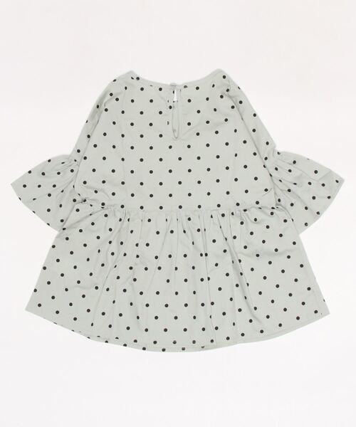 coca（coca）（コカ）の「キッズ ドット袖フリルウエスト切り替え5分袖トップス（シャツ/ブラウス・キッズ・ライトグリーン/アイボリー・100/110/120/130）」の3枚目の写真