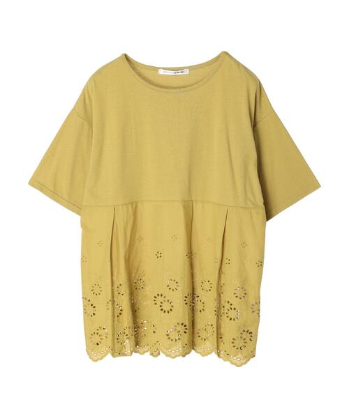 RAY CASSIN FAVORI(レイカズンフェバリ)の「・RAY CASSIN スカラップキリカエチュニック(Tシャツ/カットソー・レディース・イエロー/ブラック/オフホワイト/カーキ・FREE)」の16枚目の写真