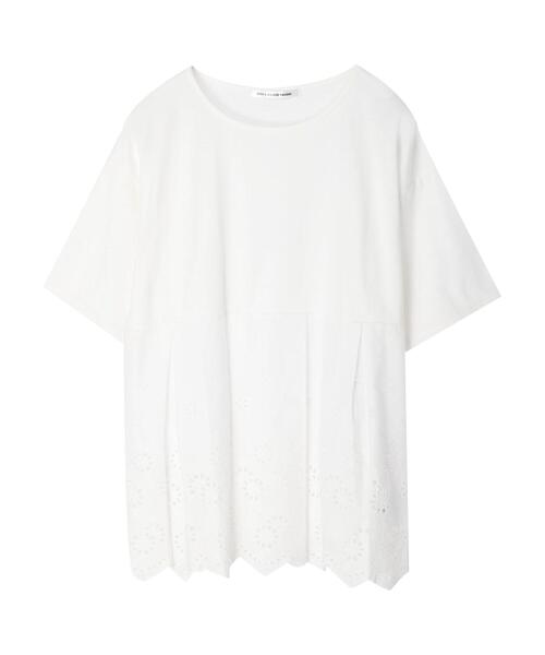 RAY CASSIN FAVORI(レイカズンフェバリ)の「・RAY CASSIN スカラップキリカエチュニック(Tシャツ/カットソー・レディース・イエロー/ブラック/オフホワイト/カーキ・FREE)」の2枚目の写真