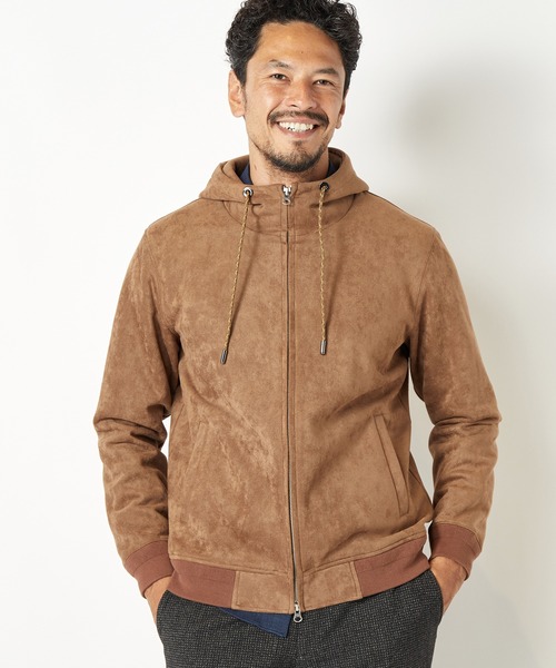 MEN'S BIGI(メンズビギ)の「スエードダンボールパーカ(パーカー・メンズ・ライトグレー/ブラウン/グリーン・01/02/03)」の9枚目の写真