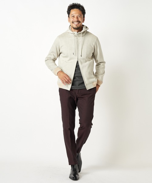 MEN'S BIGI(メンズビギ)の「スエードダンボールパーカ(パーカー・メンズ・ライトグレー/ブラウン/グリーン・01/02/03)」の4枚目の写真