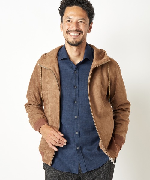 MEN'S BIGI(メンズビギ)の「スエードダンボールパーカ(パーカー・メンズ・ライトグレー/ブラウン/グリーン・01/02/03)」の14枚目の写真