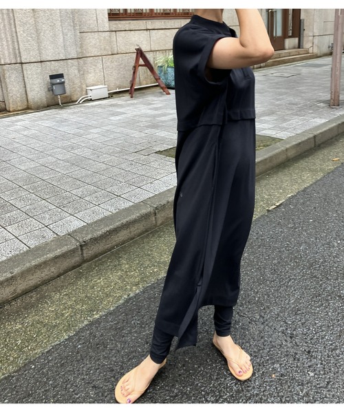 ulu(ウル)の「Ponch skipper layered dress(ワンピース・レディース・ブラック・FREE)」の12枚目の写真