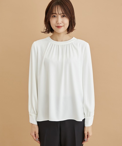 ROPE' PICNIC（ロペピクニック）の「【WEB限定】2WAY/ビジューホックブラウス（シャツ/ブラウス・レディース・チャコールグレー/オフホワイト/ネイビー/ラベンダー/イエロー・38）」の15枚目の写真