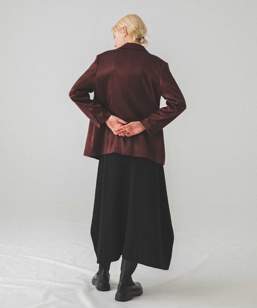 MECRE（メクル）の「ダブルブレストグロッシージャケット（テーラードジャケット・レディース・ブラック/ワインレッド・S/M）」の5枚目の写真